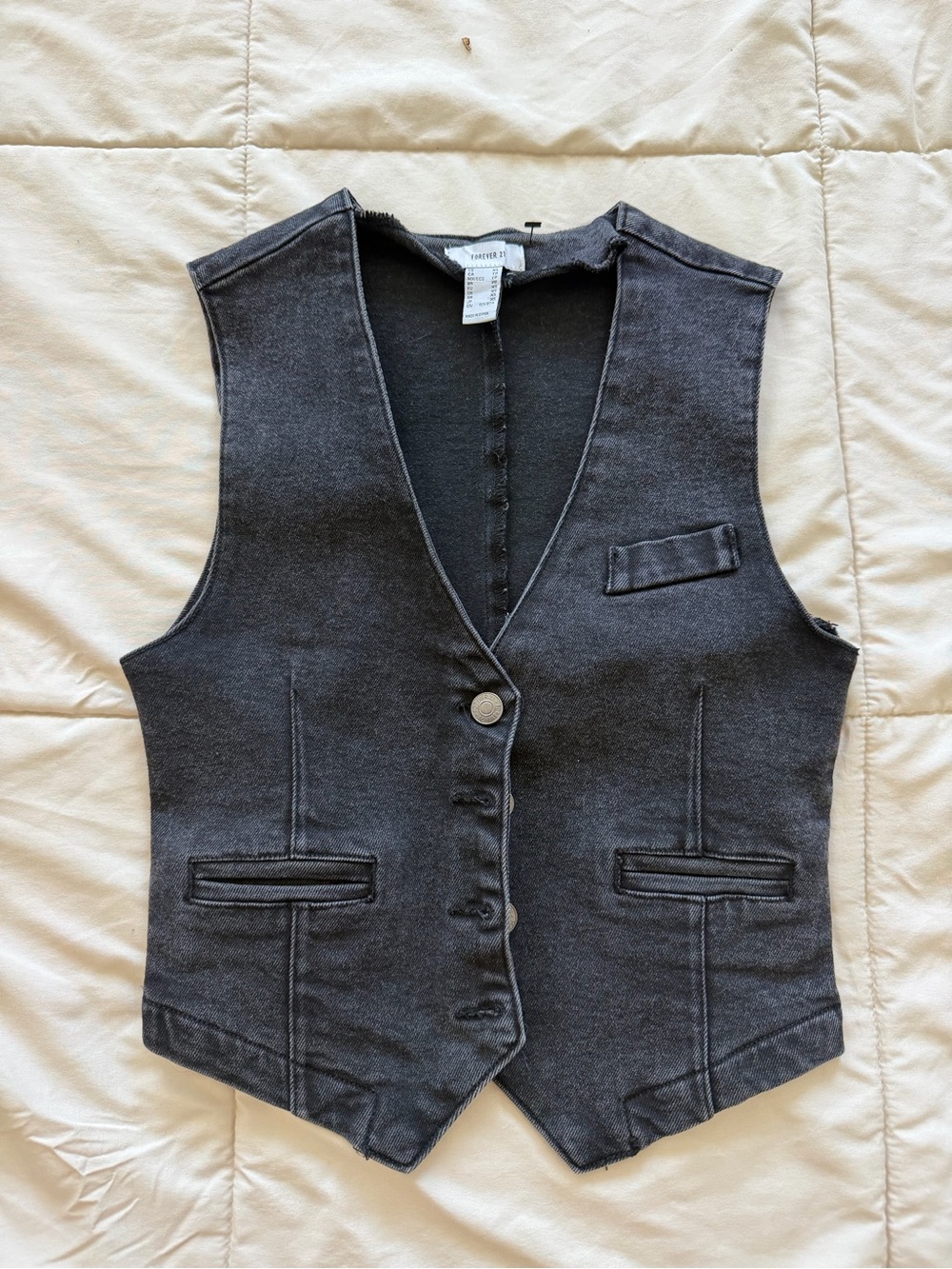 Forever 21 Button-Front Vest Shirt